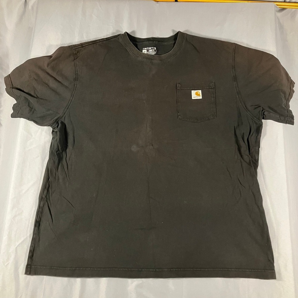 Carhartt Mens 2XL Loose Fit Heavyweight Pocket T-Shirt Faded‎ Black K87